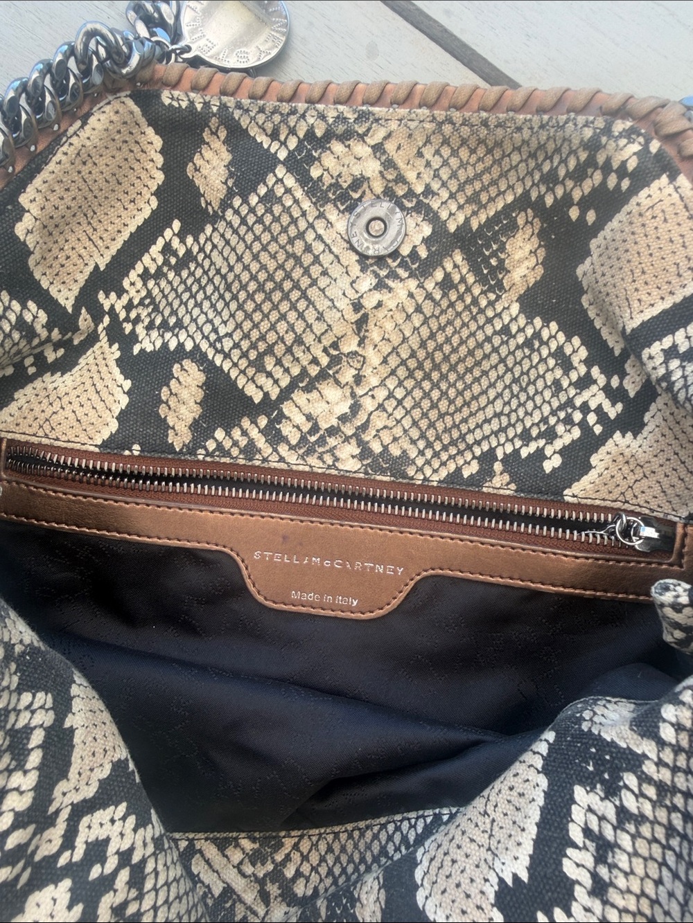 Stella McCartney Falabella Mini Tote Bag snake print canvas - Picture 4 of 4